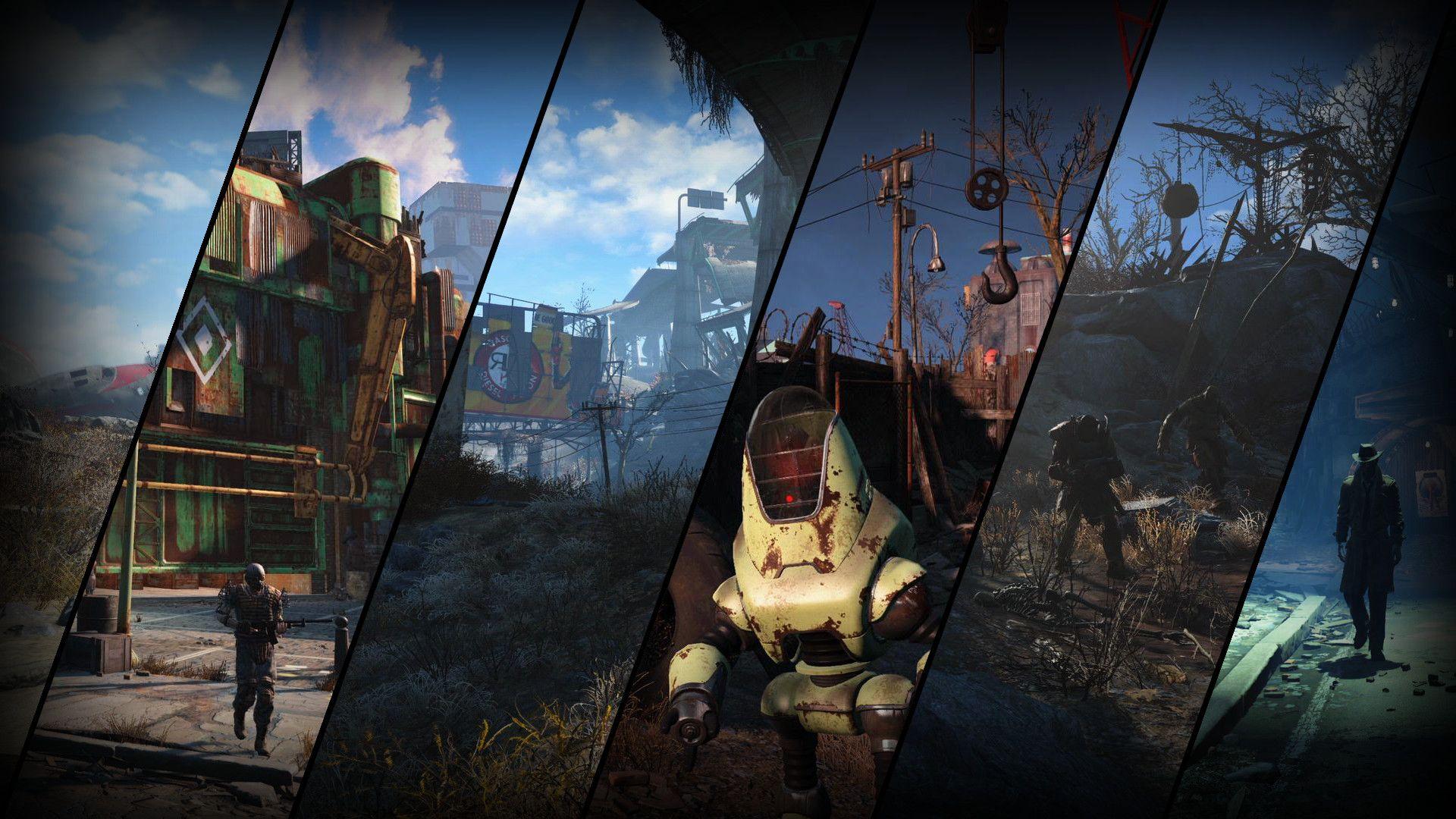 Collage de varias imagenes de Fallout 76